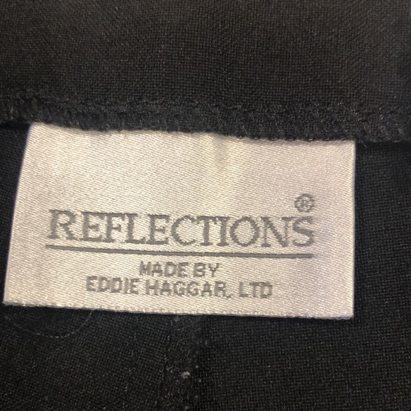 Reflections by Eddie Haggar Black Pleated Front Slacks - Picture 7 of 9